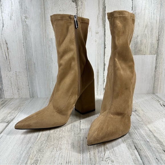 NEW Marc Fisher Larry Pointed Toe Ankle Boot In Tan #1181 - Picture 13 of 13